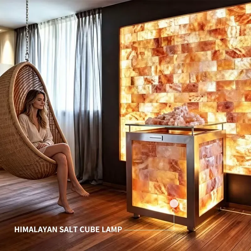 Himalayan Pink Salt Cube Lamp  - огляд і ціна Spa Wellness Nature